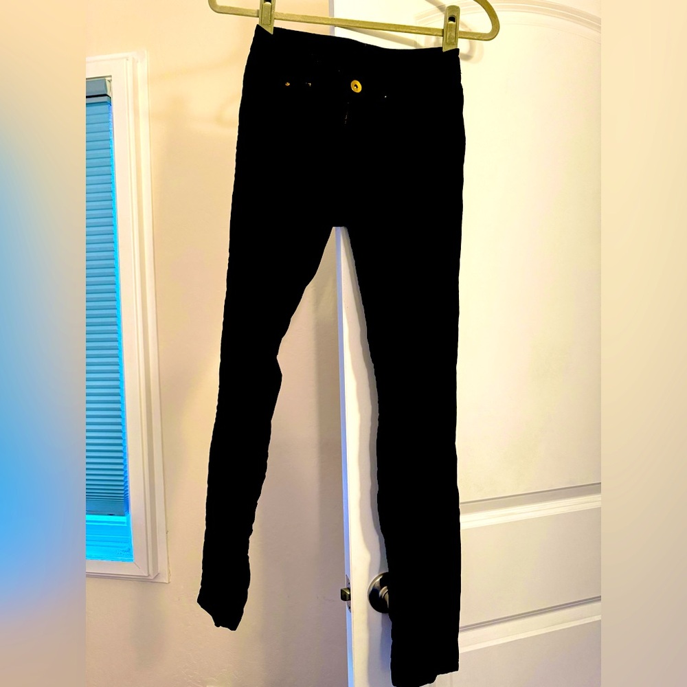 Black Corduroy skinny pants ankle length, 100% cotton!